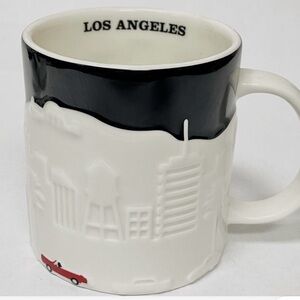 Starbucks 2012 Global Icon Los Angeles relief 3D Skyline Black and White Mug